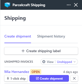 1-click ship button